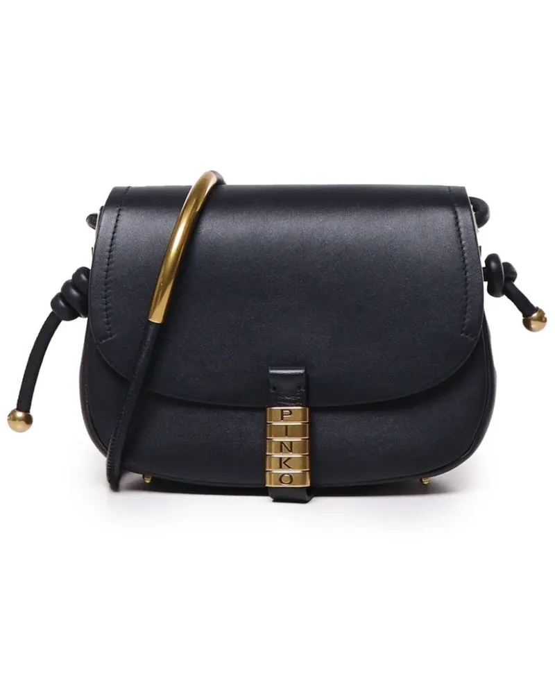 Pinko Schultertasche mit Logo-Schnalle - Schwarz Schwarz