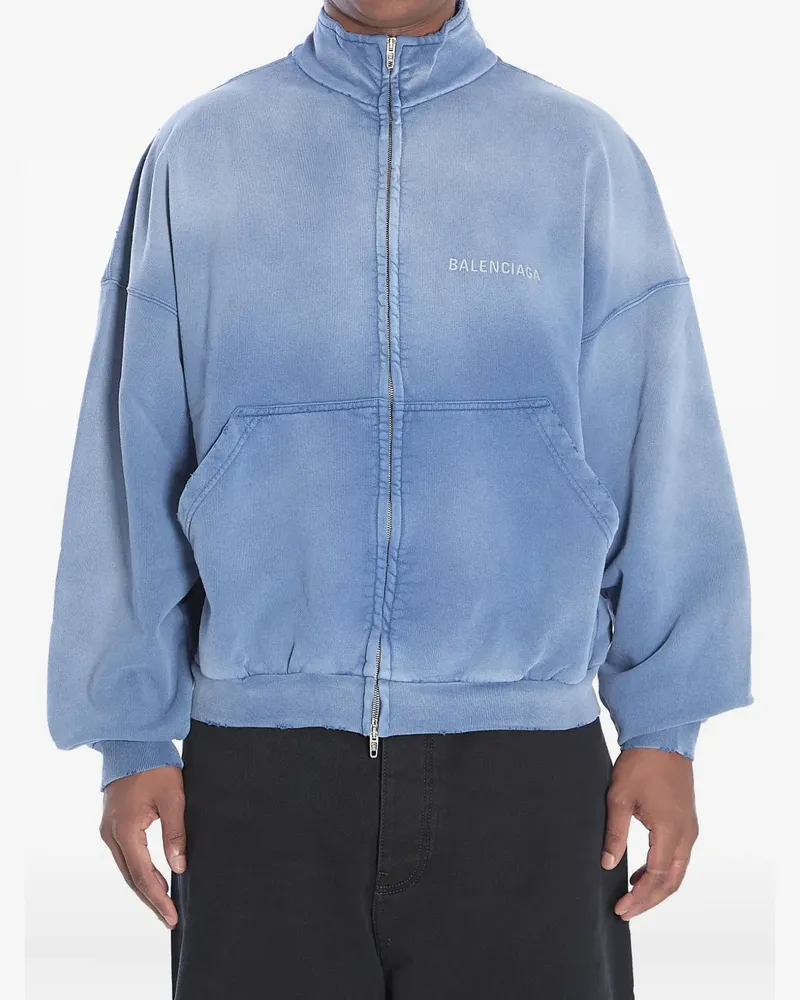 Balenciaga Jacke mit Logo-Stickerei - Blau Blau