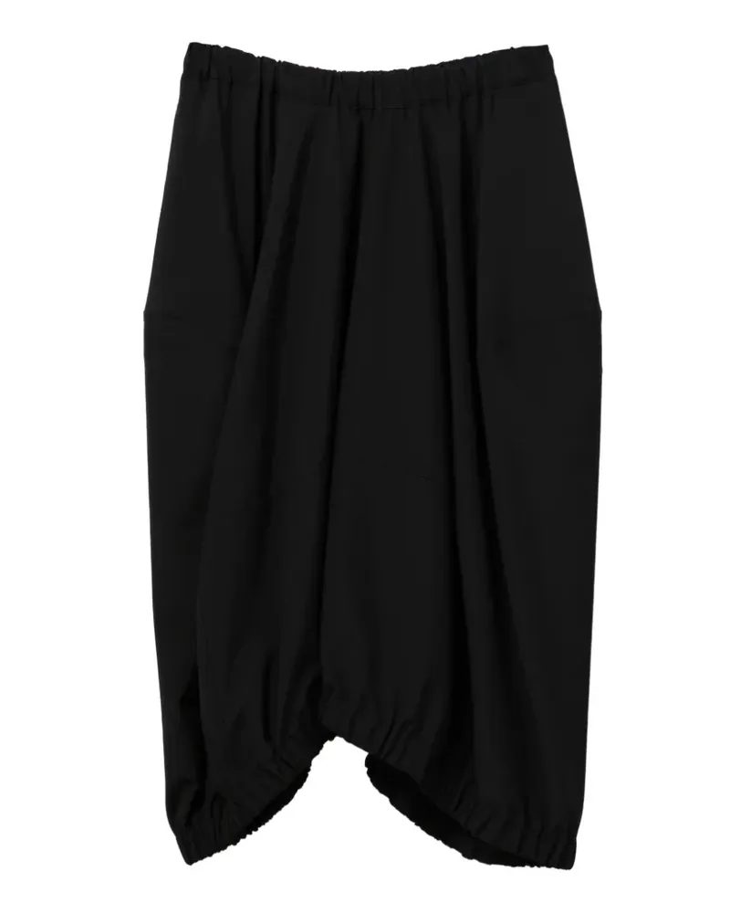 Comme des Garçons asymmetric-hem midi skirt - Schwarz Schwarz