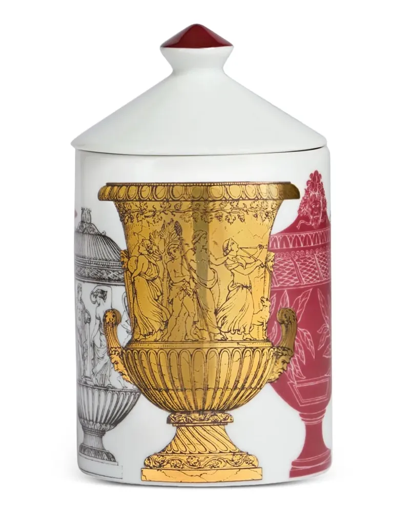 Fornasetti Se Poi Kerze mit Print (310g) - Weiß Weiß