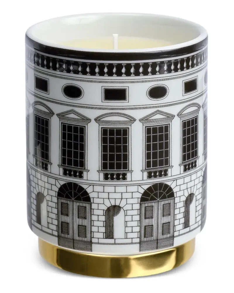 Fornasetti Kerze mit Architektur-Print (295g) - Schwarz Schwarz