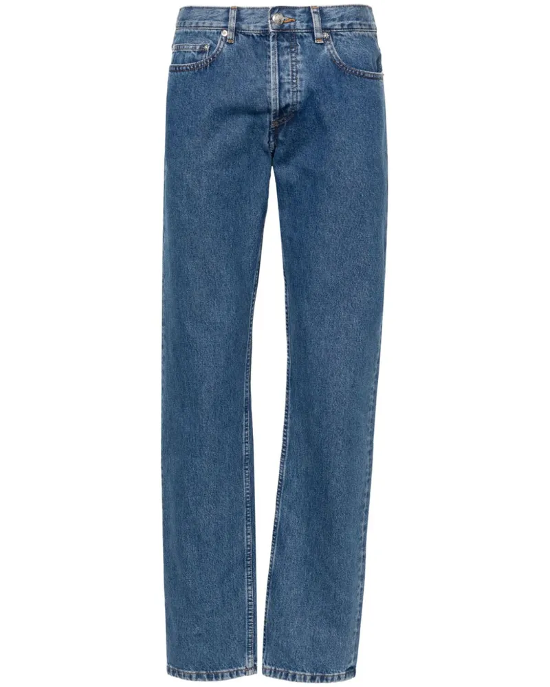 A.P.C. Halbhohe New Standard Straight-Leg-Jeans Blue