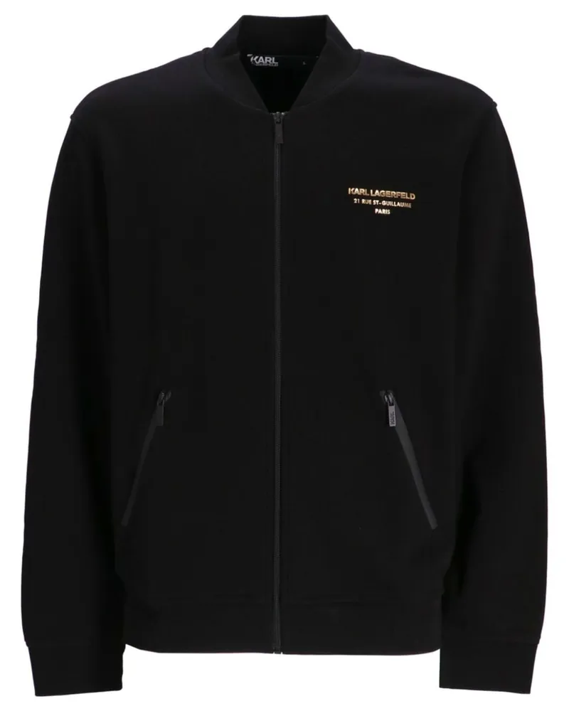 Karl Lagerfeld Reißverschluss-Sweatshirt mit Logo-Print Schwarz
