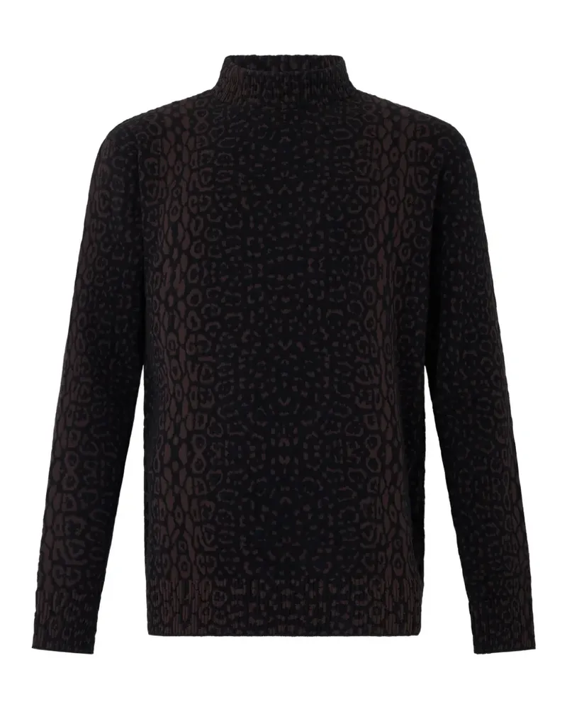 Roberto Cavalli leopard-print mock-neck sweater - Schwarz Schwarz