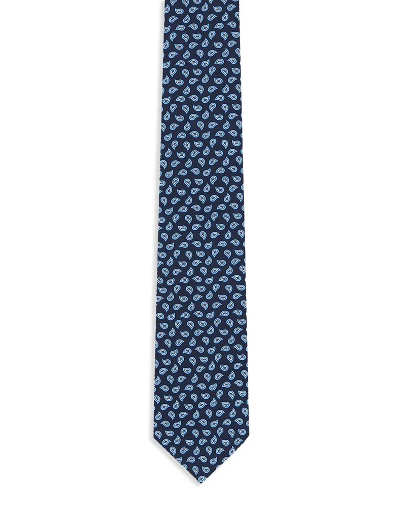 Ermenegildo Zegna Seidenkrawatte mit Jacquardmuster - Blau Blau