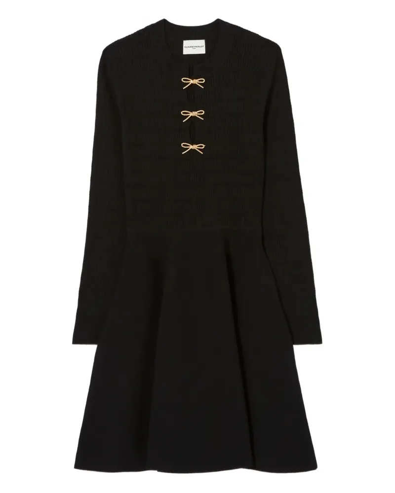 Claudie Pierlot Skaterkleid mit Schleifendetail - Schwarz Schwarz