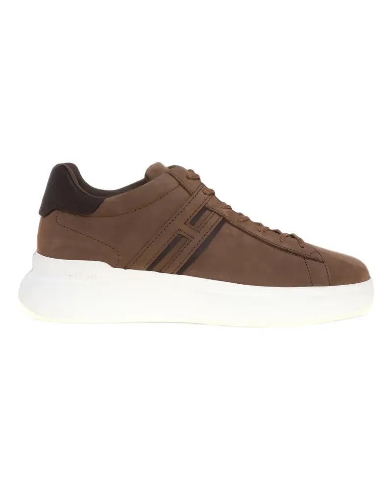 Hogan H-appliqué leather sneakers - Braun Braun