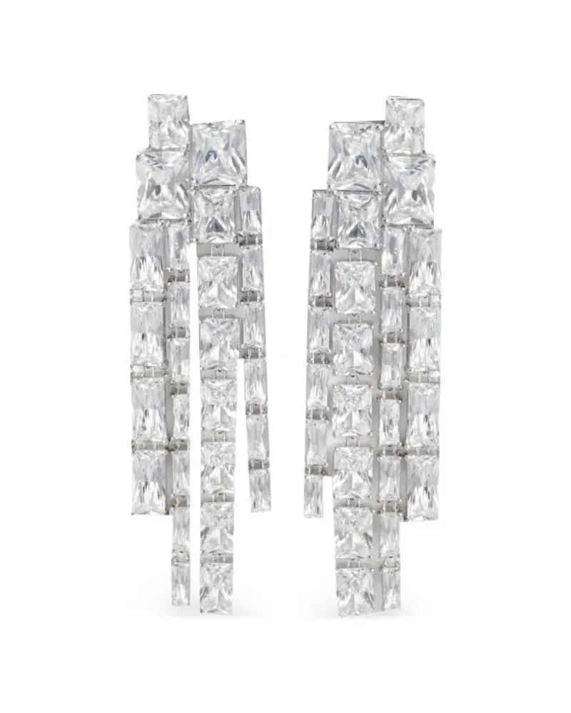 Self-Portrait Hängeohrringe mit Kristallen - Silber Silber