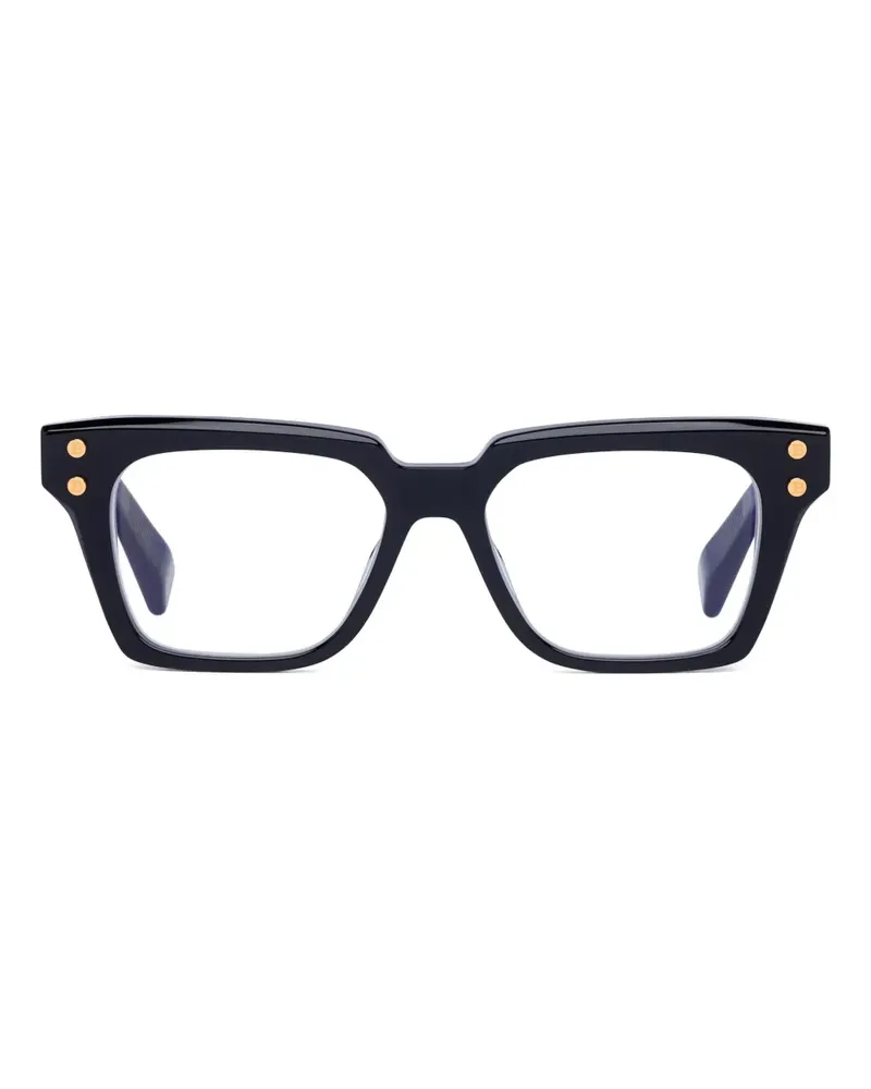 Balmain Brille mit eckigem Gestell und Nieten - Schwarz Schwarz