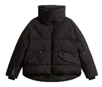 Gefütterte Jacke im Oversized-Look - Schwarz
