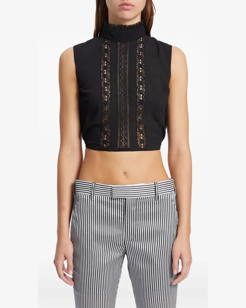 Ann Demeulemeester Leichte Baumwoll-Dobby-Streifen - Schwarz Schwarz