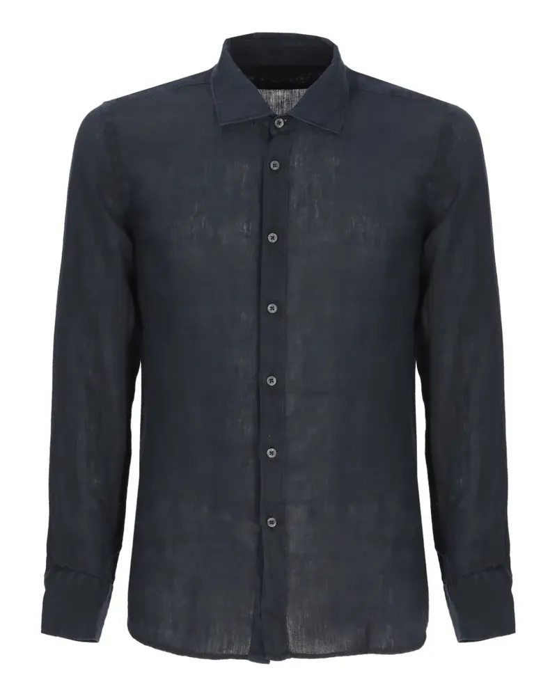 120% Lino long-sleeved shirt - Blau Blau
