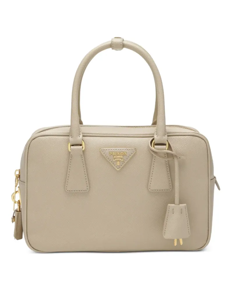 Prada top-handle logo clutch bag - Nude Nude