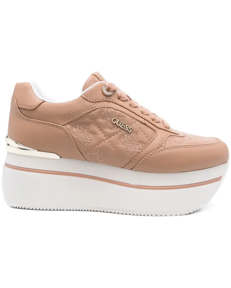 Guess Sneakers mit Logo-Schild - Nude Nude
