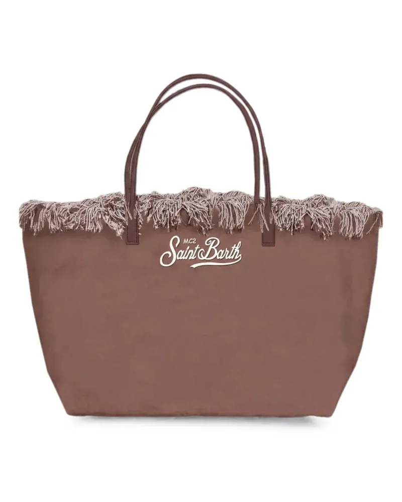 MC2 Saint Barth City fringed logo-embroidered tote bag - Braun Braun