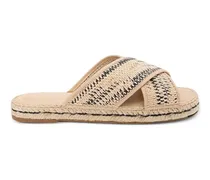 Gewebte Espadrilles mit überkreuzten Riemen - Nude