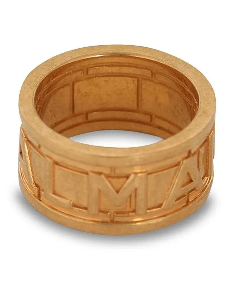 Balmain Gehämmerter Ring mit Logo - Gold Gold