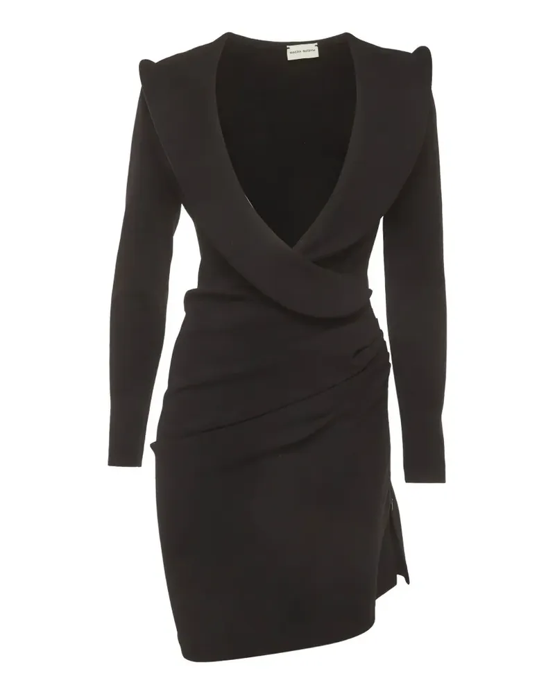 Magda Butrym Gerafftes Minikleid mit Wickeleffekt - Schwarz Schwarz