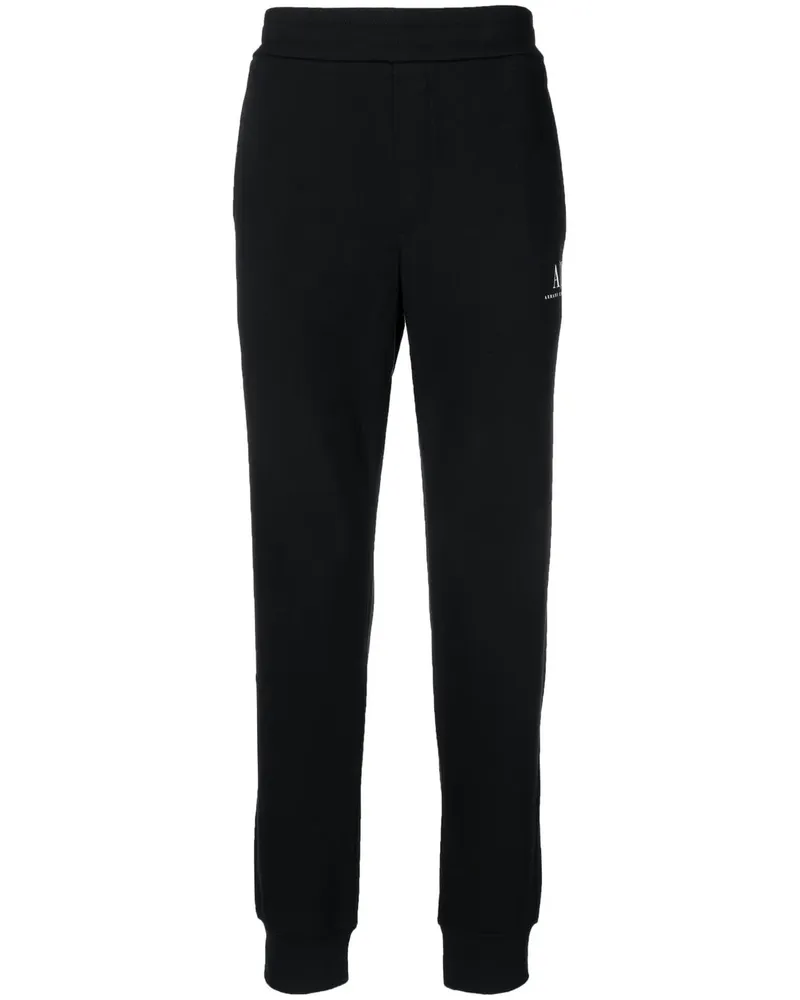 Armani Exchange Jogginghose mit Logo-Print - Schwarz Schwarz