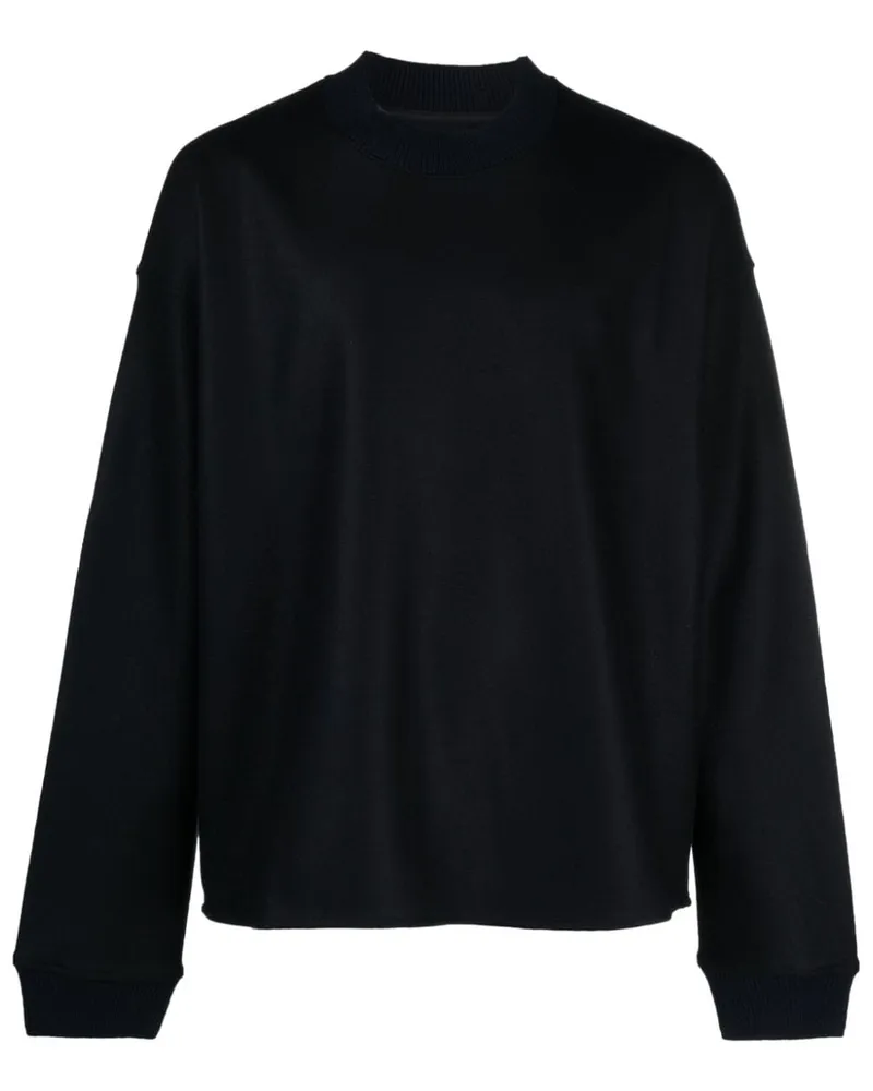 Jil Sander Pullover aus Wollfilz mit Rundhalsausschnitt - Blau Blau