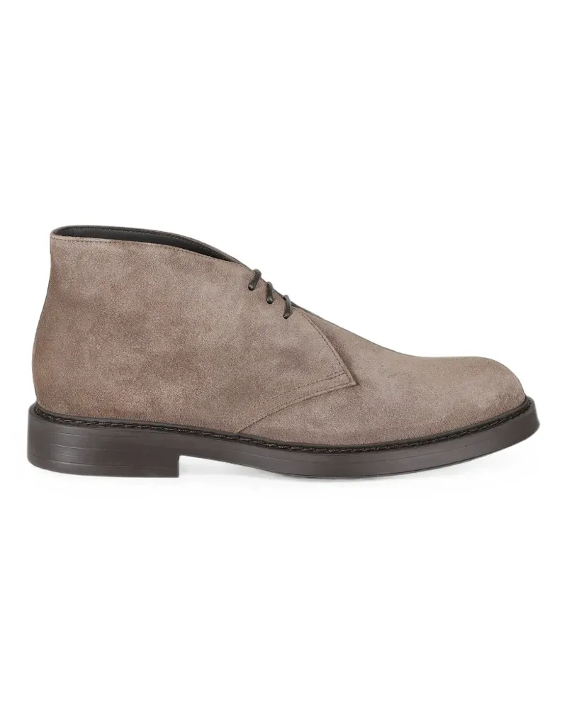 Doucal´s lace-up calf suede desert boots - Grau Grau