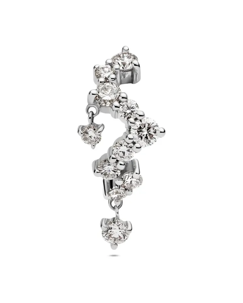 Maria Black 14kt recycelter Sky Weißgoldohrring mit Diamanten - Silber Silber