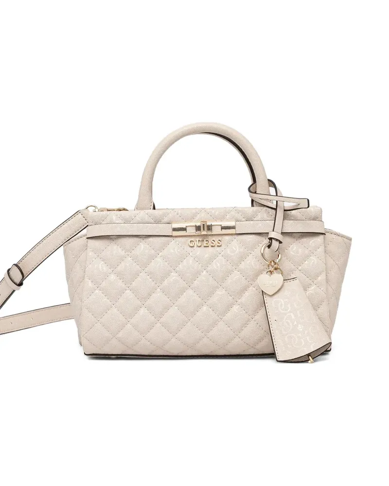 Guess Idra quilted heart-charm tote bag - Nude Nude