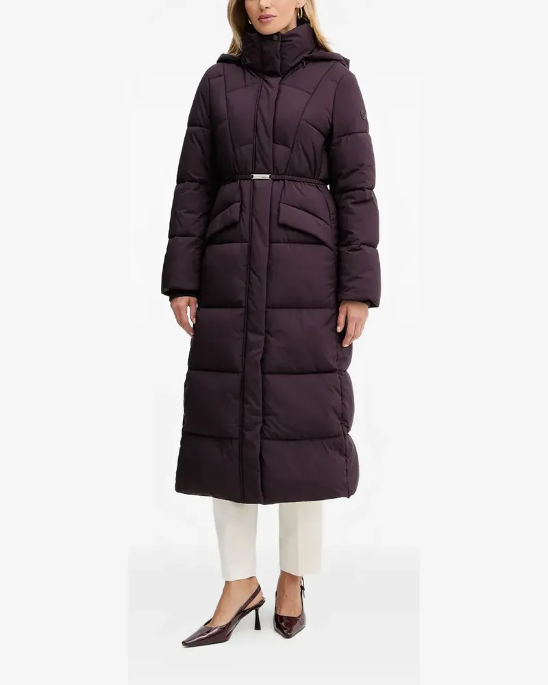 HUGO BOSS hooded belted coat - Violett Violett
