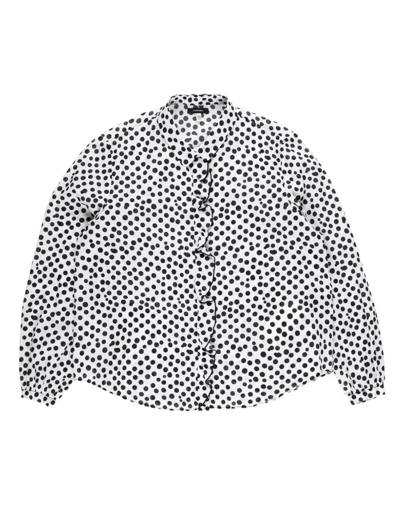 R13 polka-dot ruffled blouse - Weiß Weiß