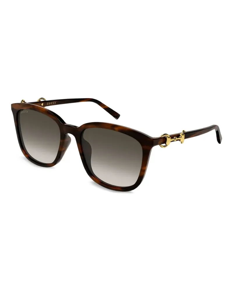 Gucci horsebit-detail sunglasses - Braun Braun