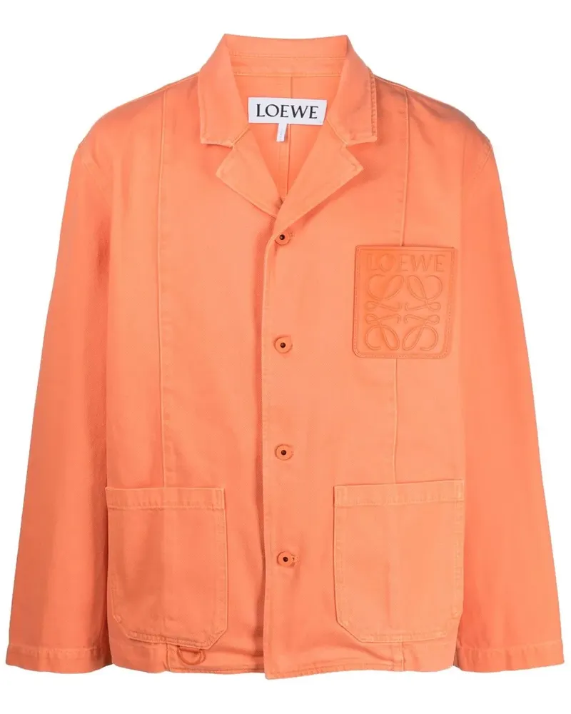 Loewe Hemdjacke mit Logo-Patch - Orange Orange