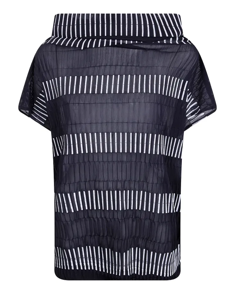 Pier Antonio Gaspari stripe-pattern textured top - Schwarz Schwarz