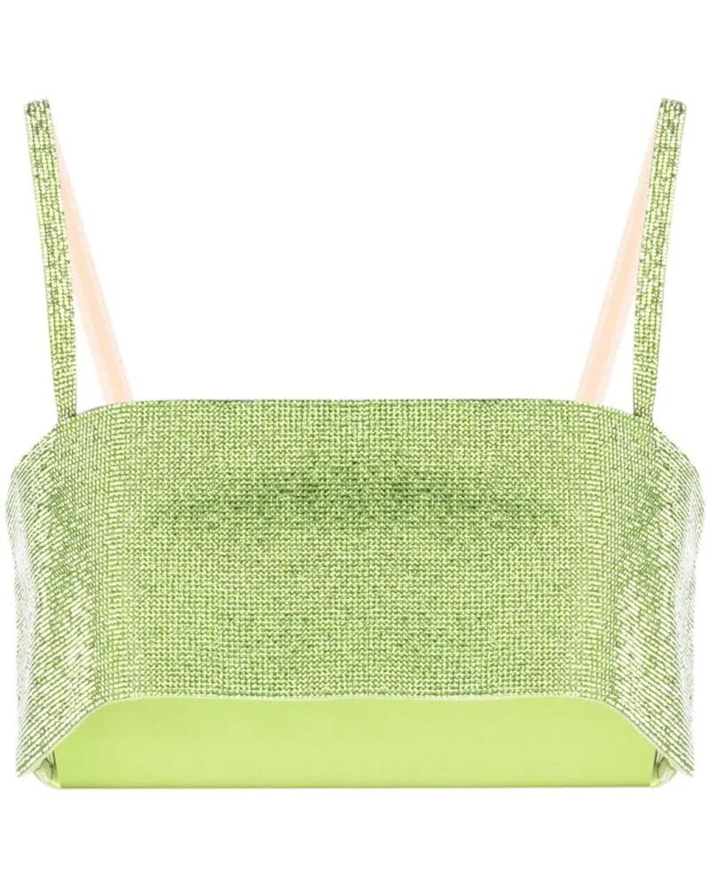 Nuè Charlotte Cropped-Top mit Strass Grün