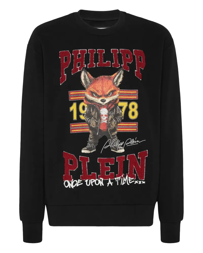 Philipp Plein Sweatshirt mit Fuchs-Print - Schwarz Schwarz