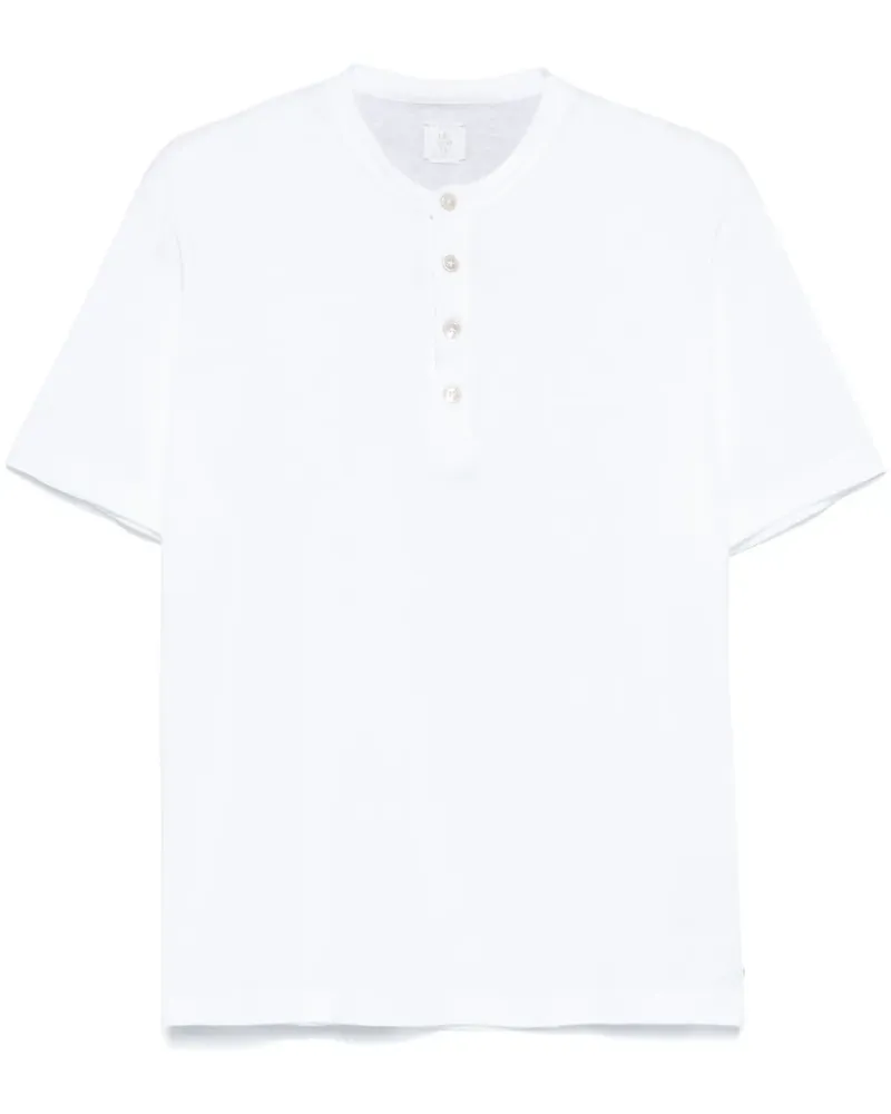 Eleventy T-Shirt mit Henley-Kragen - Weiß Weiß