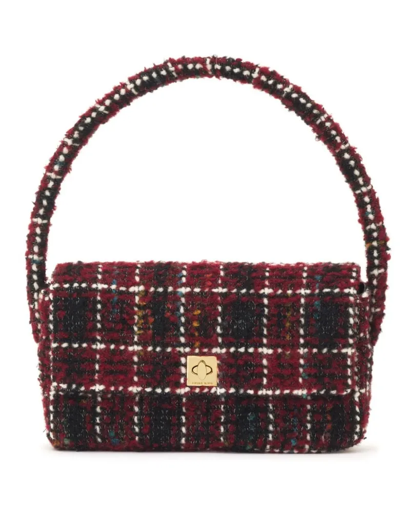 Anine Bing Karierte Nico Schultertasche - Rot Rot