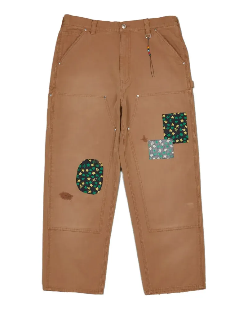 Mastermind Japan x Sean Wotherspoon patchwork-detail trousers - Braun Braun