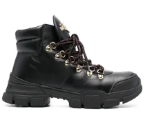 Stiefeletten mit Logo-Schild - Schwarz