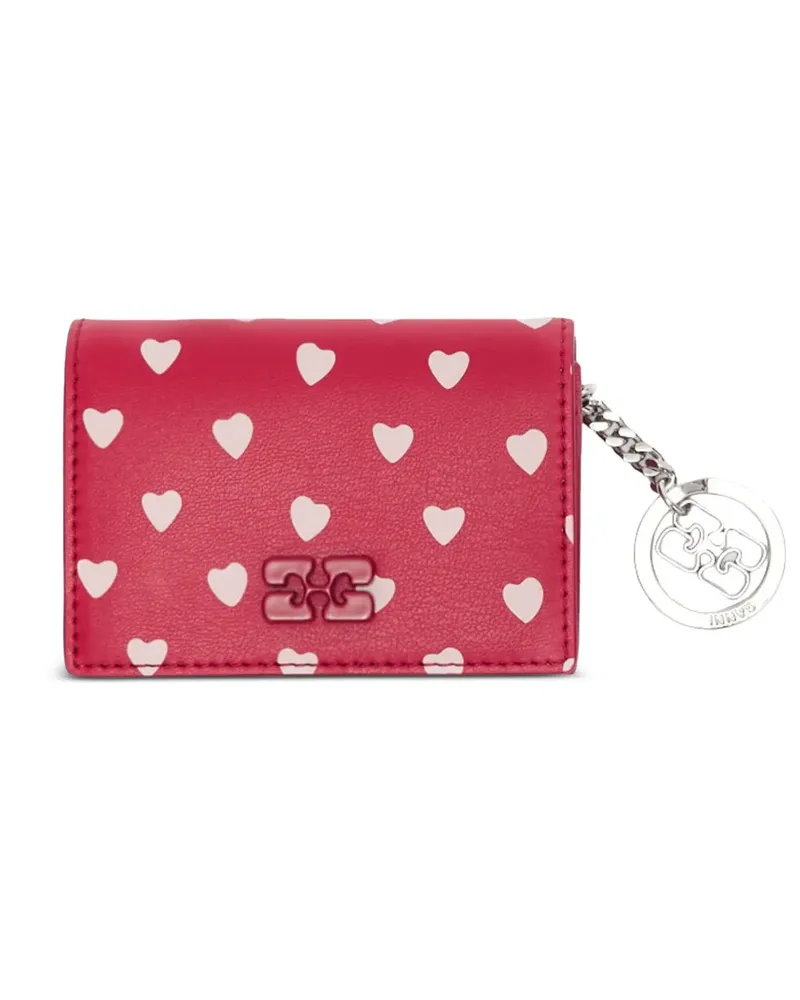 Ganni Portemonnaie mit Herz-Print - Rot Rot