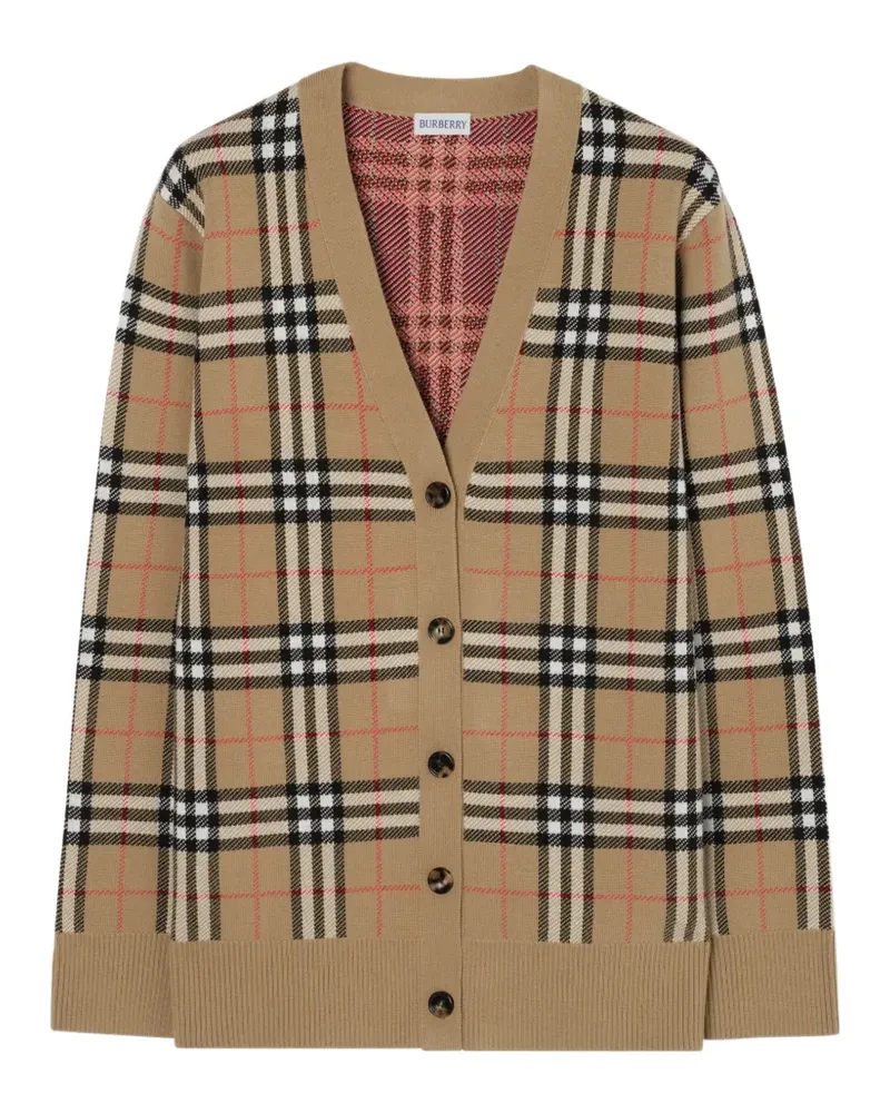 Burberry Cardigan mit Check - Nude Nude