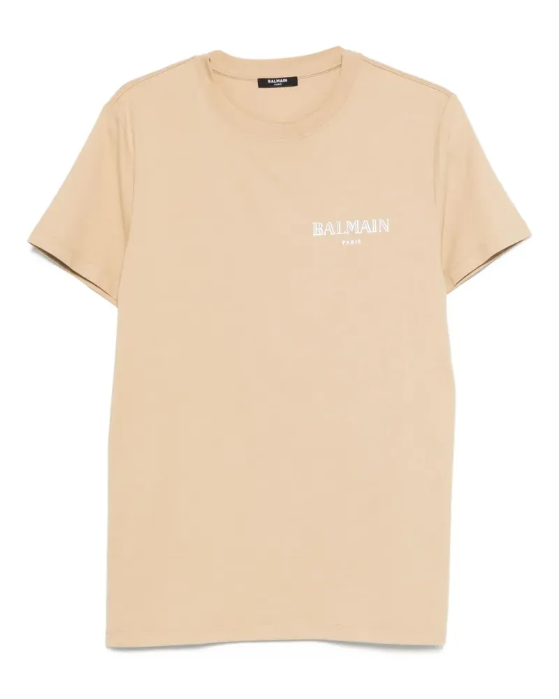 Balmain T-Shirt mit Logo-Detail - Nude Nude