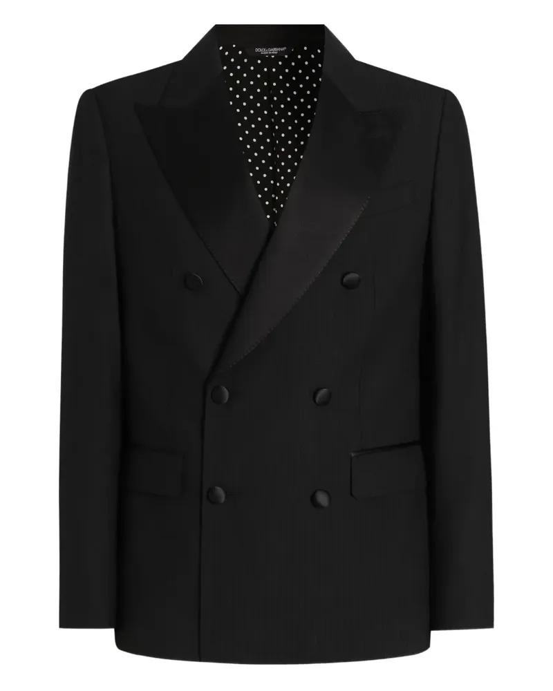 Dolce & Gabbana Sicilia double-breasted peaked-lapel jacket - Schwarz Schwarz