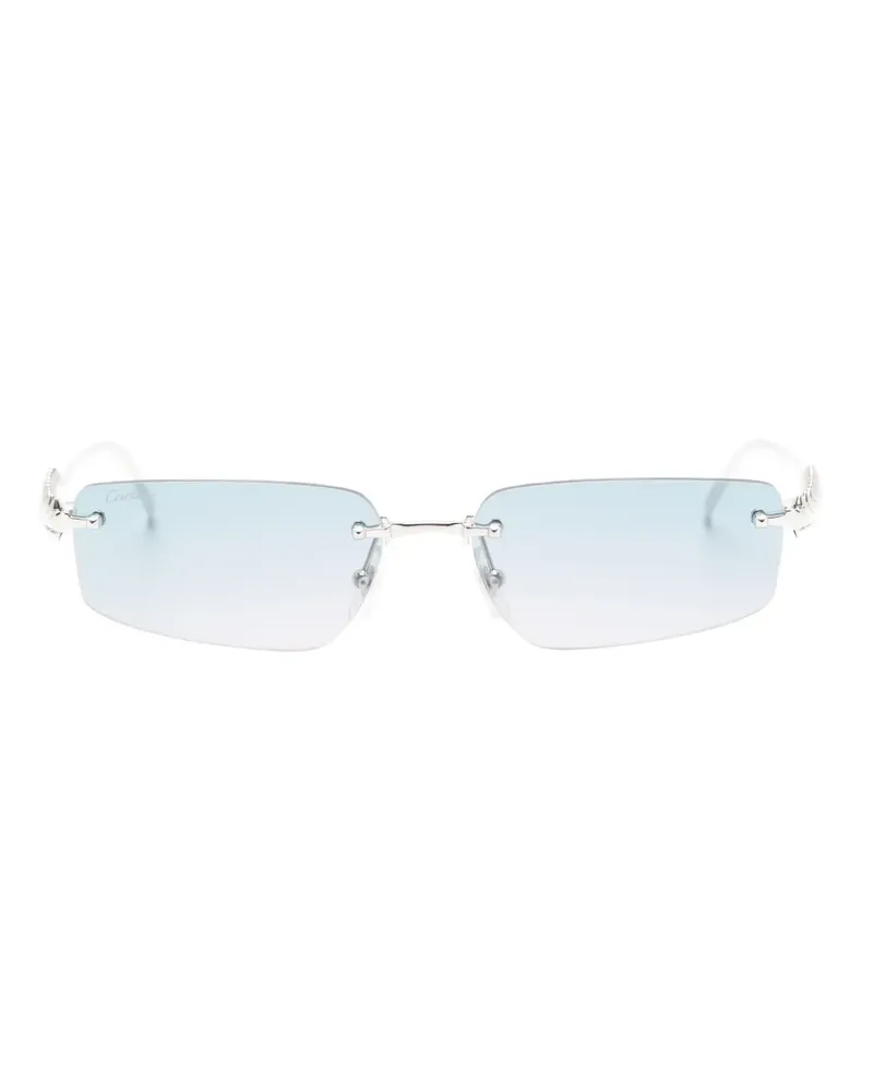 Cartier Clash de Cartier rimless rectangle-frame sunglasses - Silber Silber