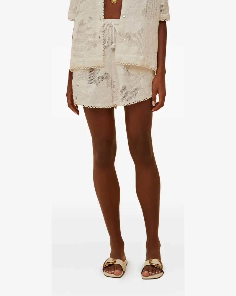 FARM Rio floral drawstring shorts - Weiß Weiß