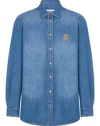 Moschino Jeanshemd mit Teddy-Applikation Blau