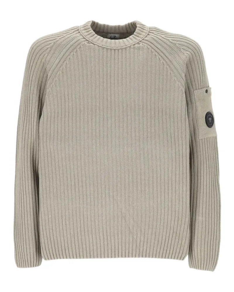 C.P. Company Gerippter Pullover mit Lens-Detail - Nude Nude