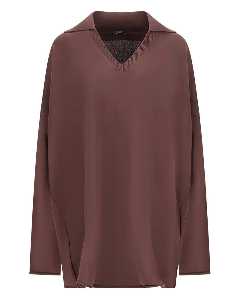 Canessa Langarmshirt mit V-Ausschnitt - Braun Braun