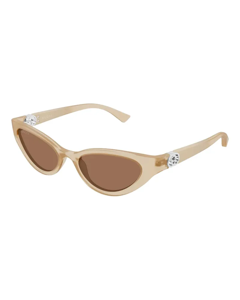 Gucci Cat-Eye-Sonnenbrille mit GG - Nude Nude