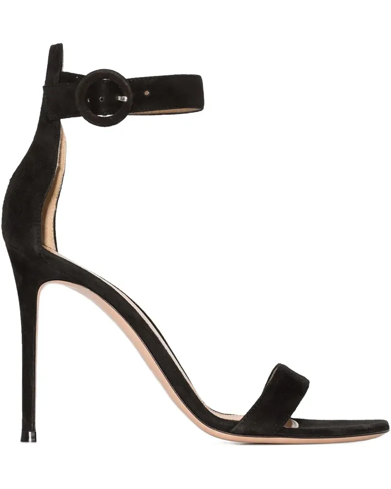 Gianvito Rossi Wildledersandalen mit Knöchelriemen - Schwarz Schwarz