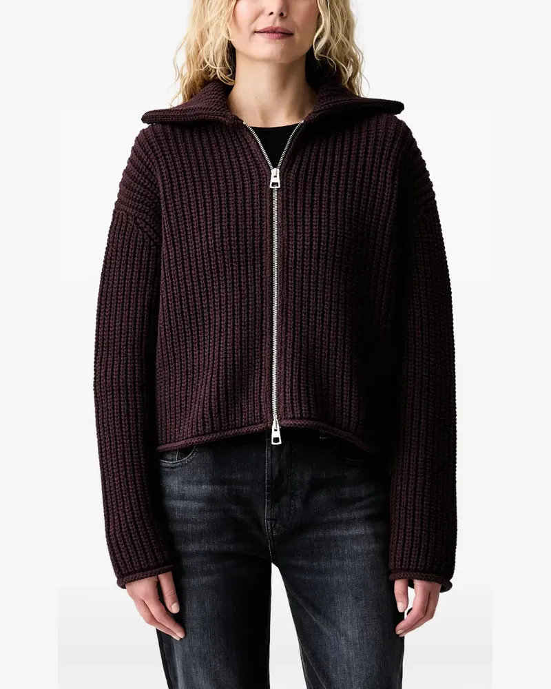 Marc O'Polo zip-up ribbed cardigan - Rot Rot
